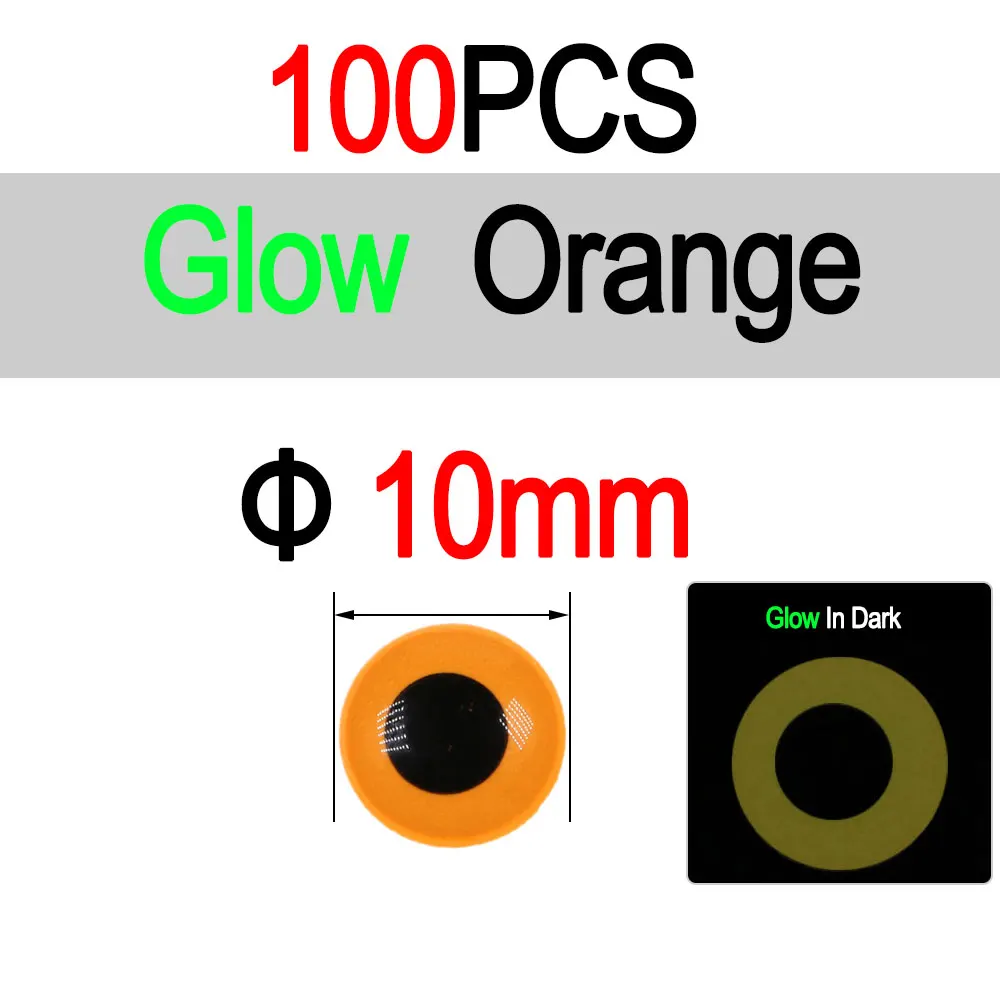 10mm 100pcs Orange