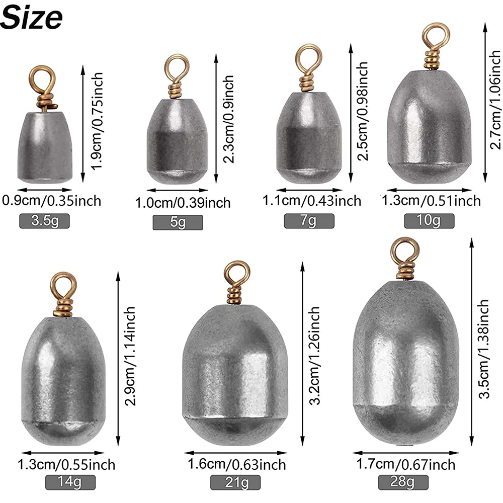 Plomada de hierro para pesca de 34 unids/caja, peso de fundición de lubina, plomada de agua salada, aparejos de pesca de agua dulce - imagen 2