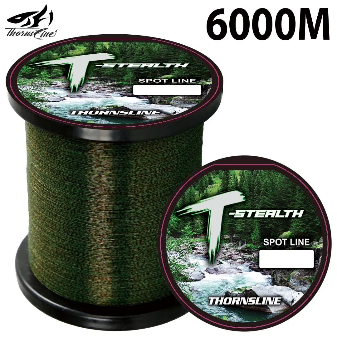 pesca pesca accesorios accesorios de pesca hilo trenzado pesca hilTHORNSLINE 3D Spoted Bionic 6000M línea de pesca original japonesa revestimiento de fluorocarbono productos de alambre de pesca equipo de pesca de carpa