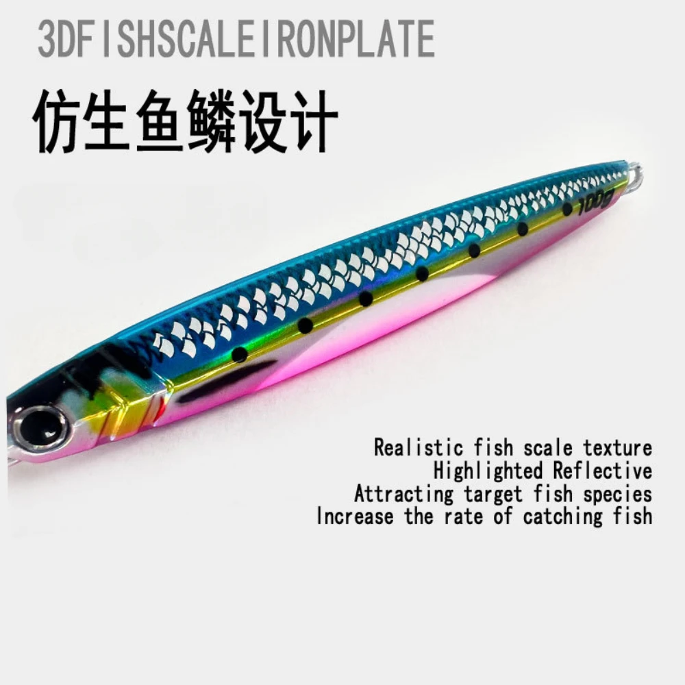 Señuelos de Pesca JIg de caída lenta, plantilla UV con estampado 3D de pescador, 40g, 60g, 80g, 120g, 150g, 200g, cebo duro de Metal que se hunde, Jigging, cebo de Pesca - imagen 4