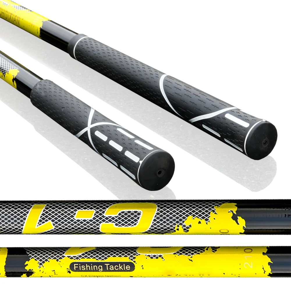 JOSBY-red de pesca portátil de 2,1 M, telescópico, para mosca, carpa, con poste de alto carbono, accesorio de pesca portátil plegable - imagen 3