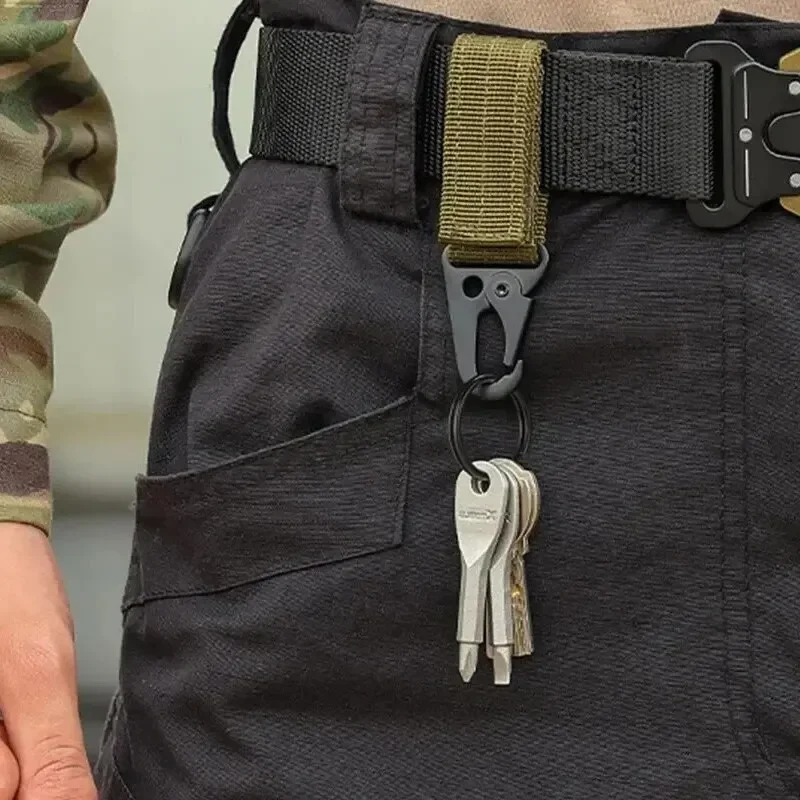 Hebilla colgante táctica Molle, correas de nailon, mosquetón, cinturón, llavero triangular para escalada al aire libre, accesorio de herramienta de Camping, 2 uds. - imagen 4