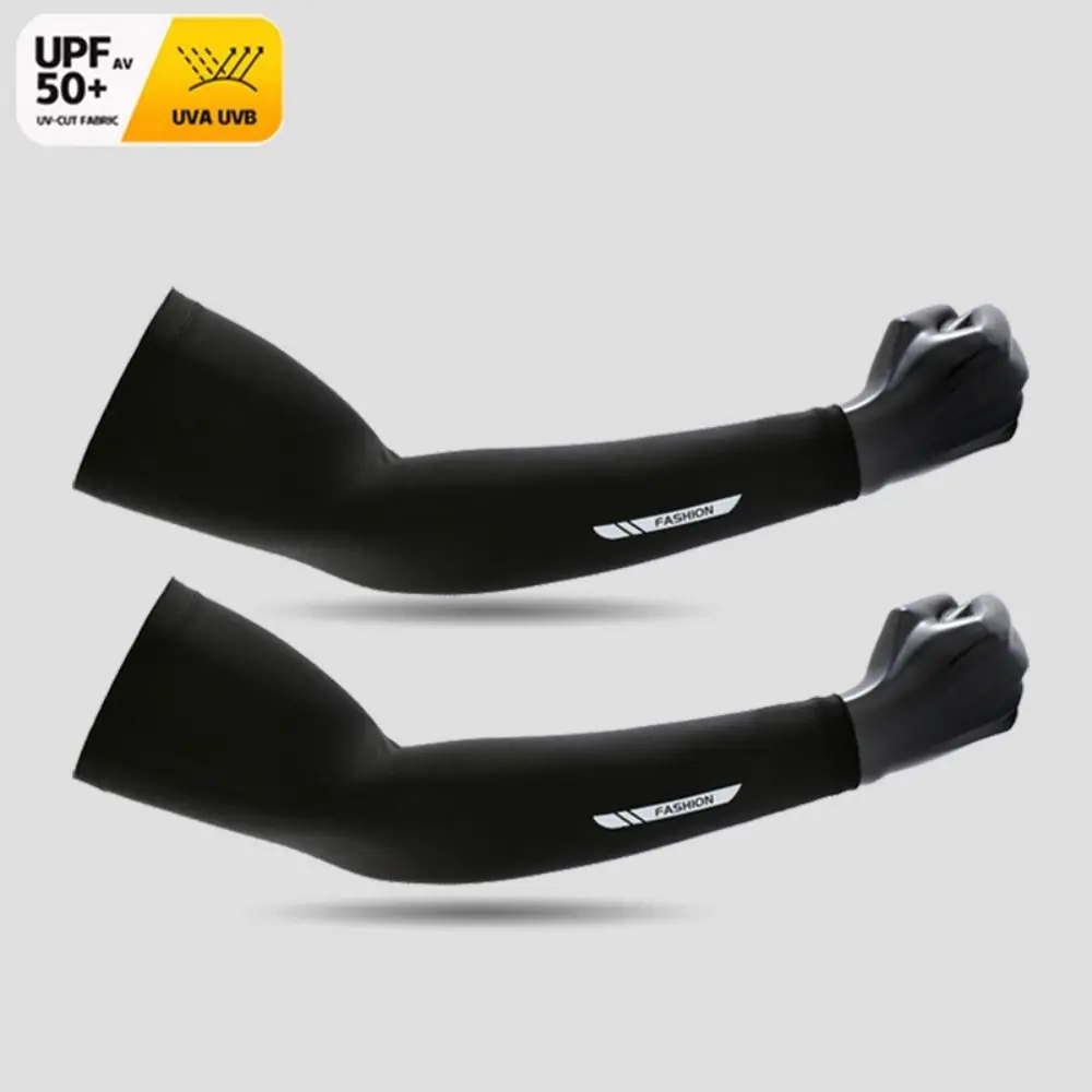 Manga de brazo elástica y transpirable, manga fina de tela de hielo de secado rápido, protección UV, equipo de Fitness para correr, 1 par - imagen 2