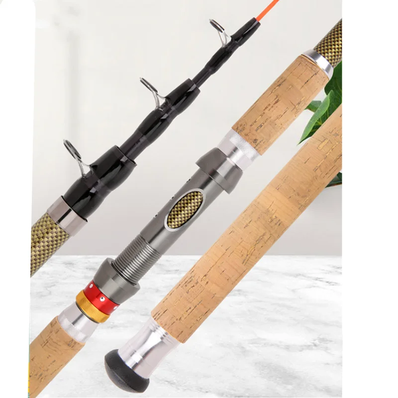 Para alimentador de caña de pescar de carpa, caña de viaje telescópica ultraligera portátil de fibra de carbono FRP dura, 1,8/2,1/3,0/3,6 M - imagen 4