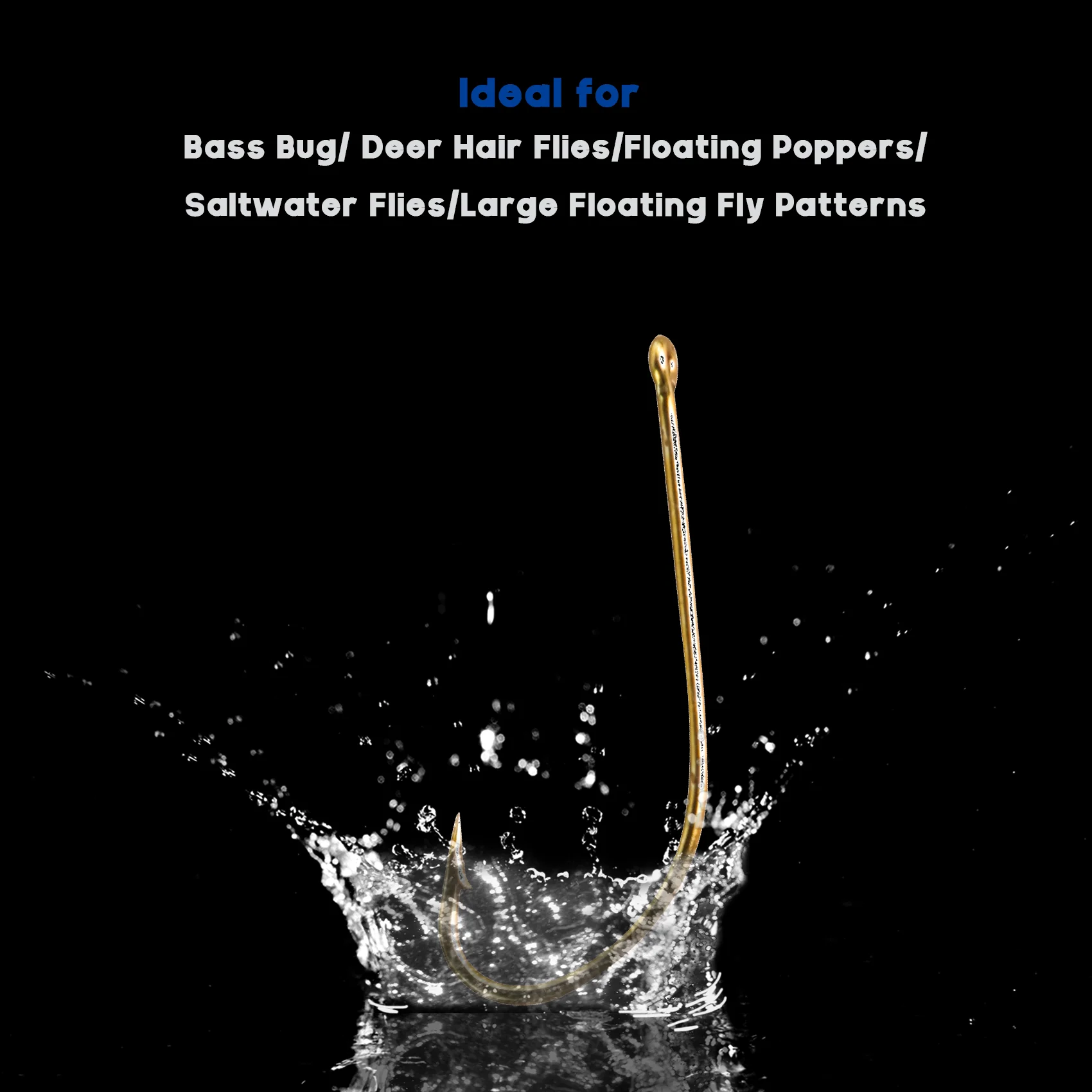 Aventik TMC-8089 Anzuelos de pesca con mosca para lubina, anzuelos de alambre fino de espacio ancho para moscas, serpentinas y insectos de lubina grandes - imagen 5