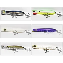 Señuelo CF Popper Minnow lápiz señuelo de pesca de mar 140mm 150mm 170mm 180mm cebos duros flotantes Z en forma de ritmo a través del cable