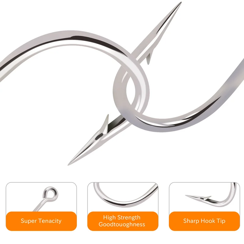 ZYZ-anzuelo grueso de acero con alto contenido de carbono, gancho de pesca de caña larga para cebo vivo, ganchos Extra gruesos de caña larga, 9-26 unidades por lote - imagen 2