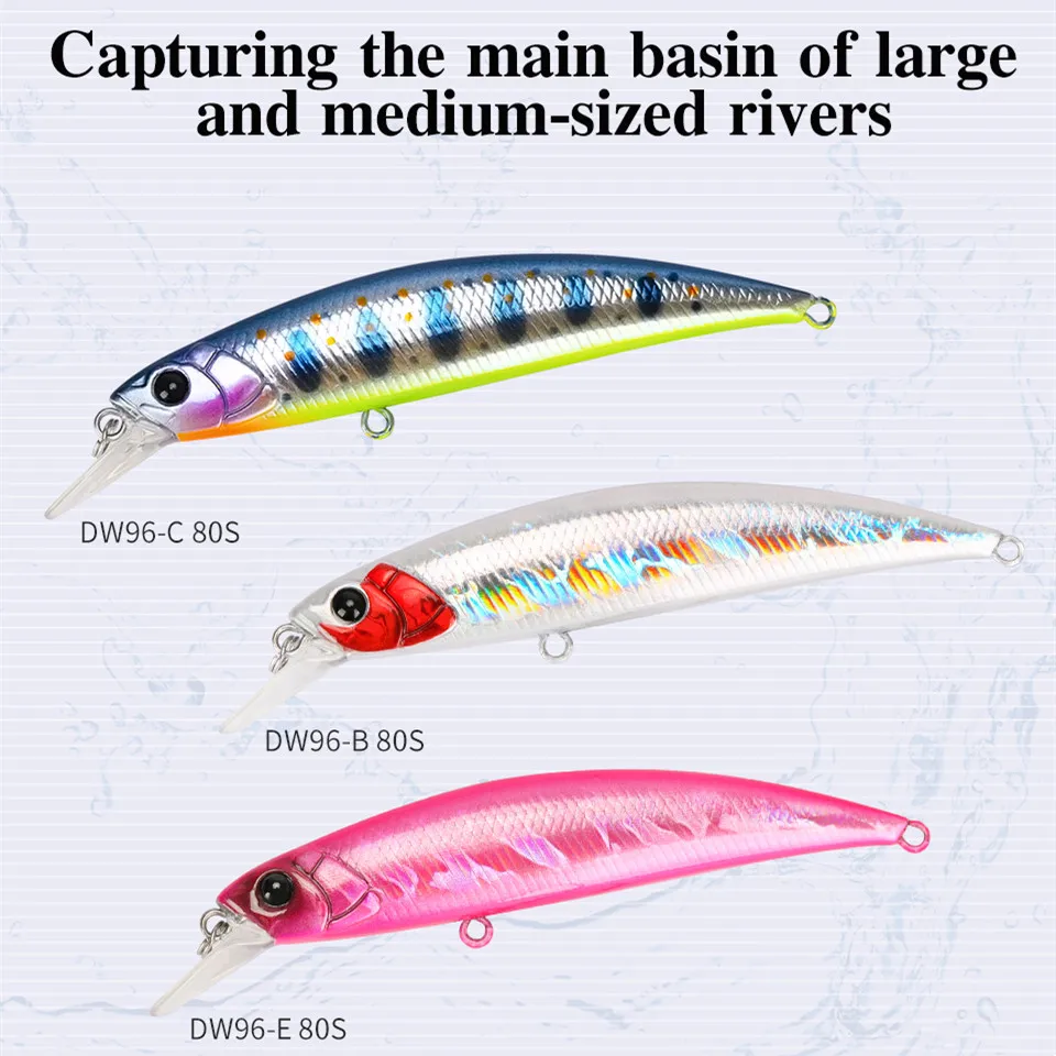 TSURINOYA-señuelo de pesca de 4 piezas, pececillo que se hunde, 80S, 12g, DW96, 8cm, pez Roca, cebo duro, Jerkbait, agua dulce, agua salada, Wobbler - imagen 3