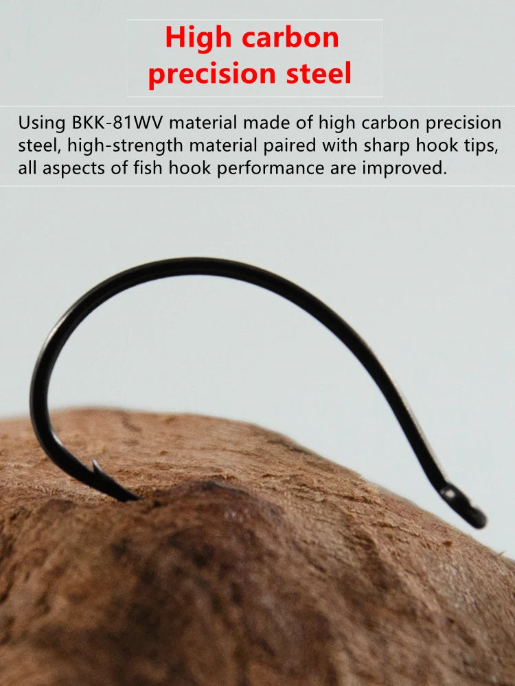 BKK Zhenhun-anzuelo de pesca de acero con alto contenido de carbono, anzuelo cracky afilado con púas, anzuelo de carpa, anzuelo blando antioxidante, 8003, 8103 - imagen 4