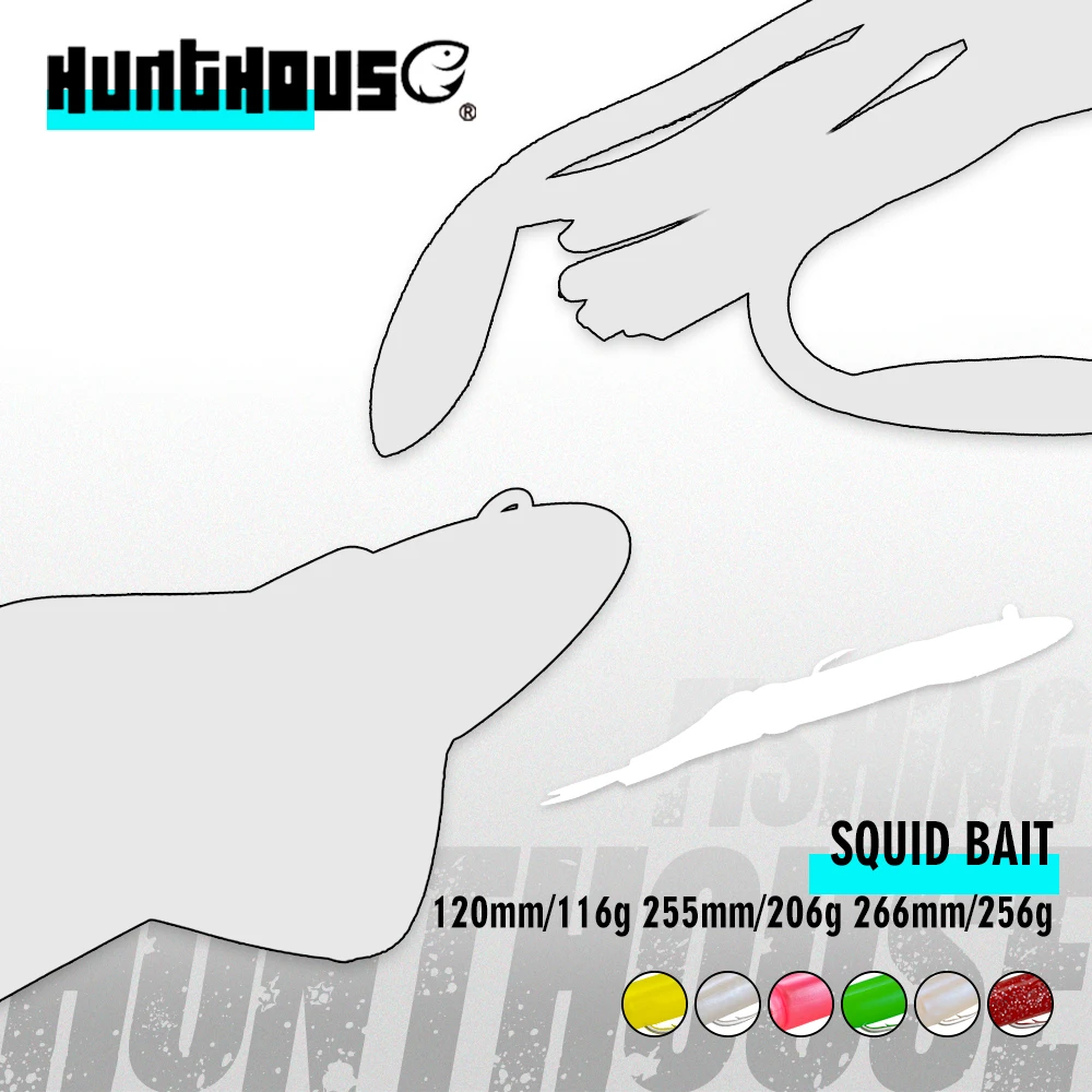 Hunthouse Señuelo blando jig head silicona calamar para atún y GT