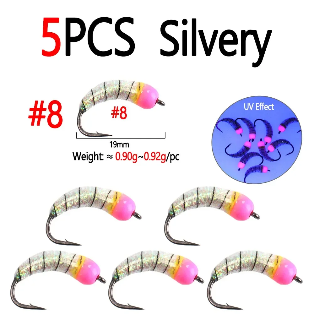 5pcs Silvery Size 8