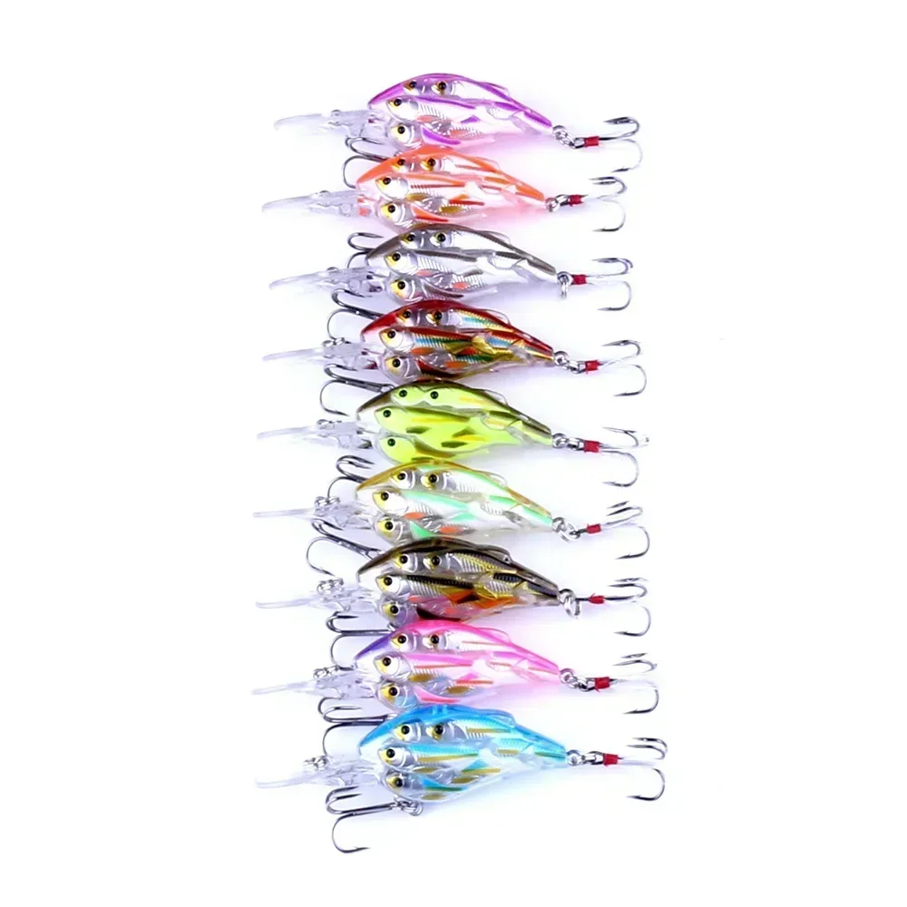 Cebo de pescado simulado con anzuelo de plumas para pesca en el mar de agua dulce, cebo duro Artificial flotante Mino, 7,5 cm, 9g, cebo de pesca en el mar - imagen 3