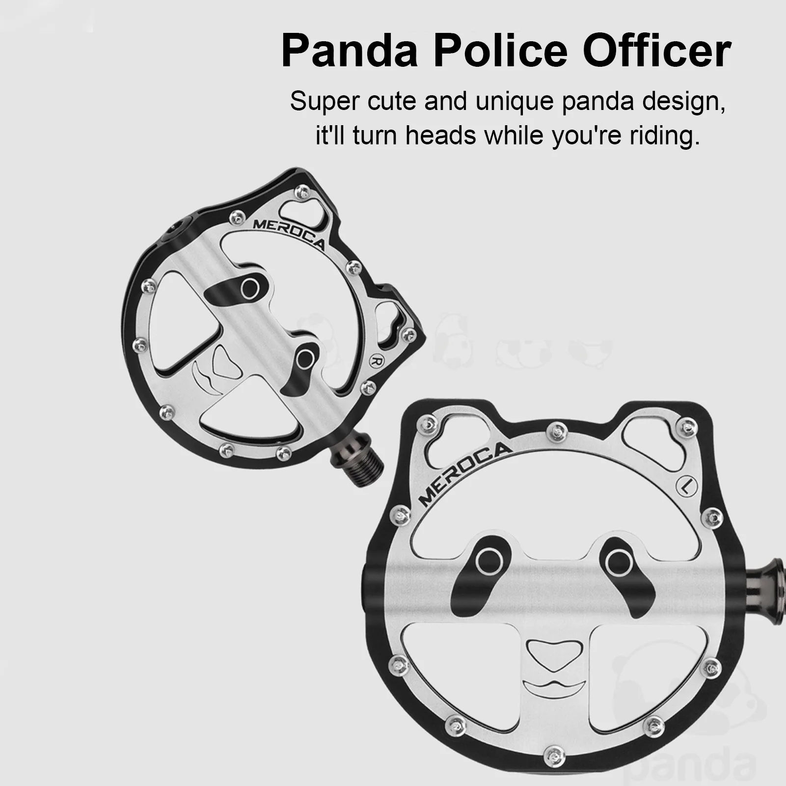 Pedales de bicicleta Panda CNC aleación de aluminio ajuste universal con pasadores antideslizantes para bicicletas de montaña de carretera - imagen 5