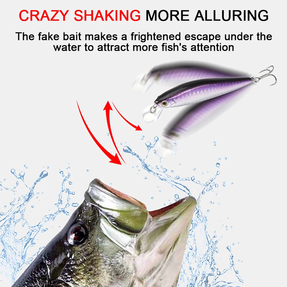 WALK FISH-señuelo de pesca de pececillo que se hunde, 5G/7G/10G/14G, ojos artificiales 3D, Wobblers, Crankbaits, cebos duros lentos para trucha y lubina, 1 Uds. - imagen 4