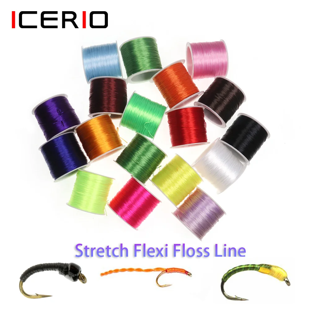 ICERIO-hilo elástico flexible de 0,5mm, hilo para atar moscas, cuerpo de goma, Material flexible