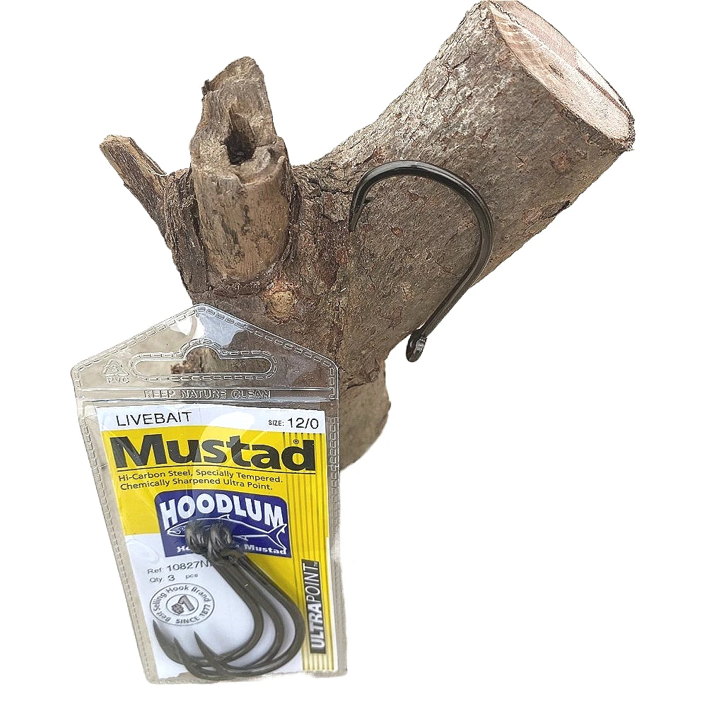 Mustad 10827NP Hoodlum 4X fuertes anzuelos de pesca con cebo vivo - imagen 2