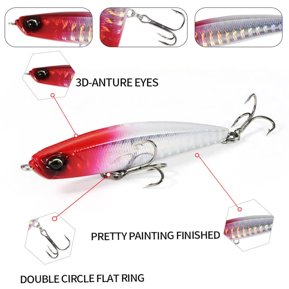 WALK FISH-señuelo de Pesca de lápiz Minnow, aparejos de Pesca que se hunden Wobbler, lubina de agua salada, cebo duro sin Lipless, 68mm/8,7g - imagen 5