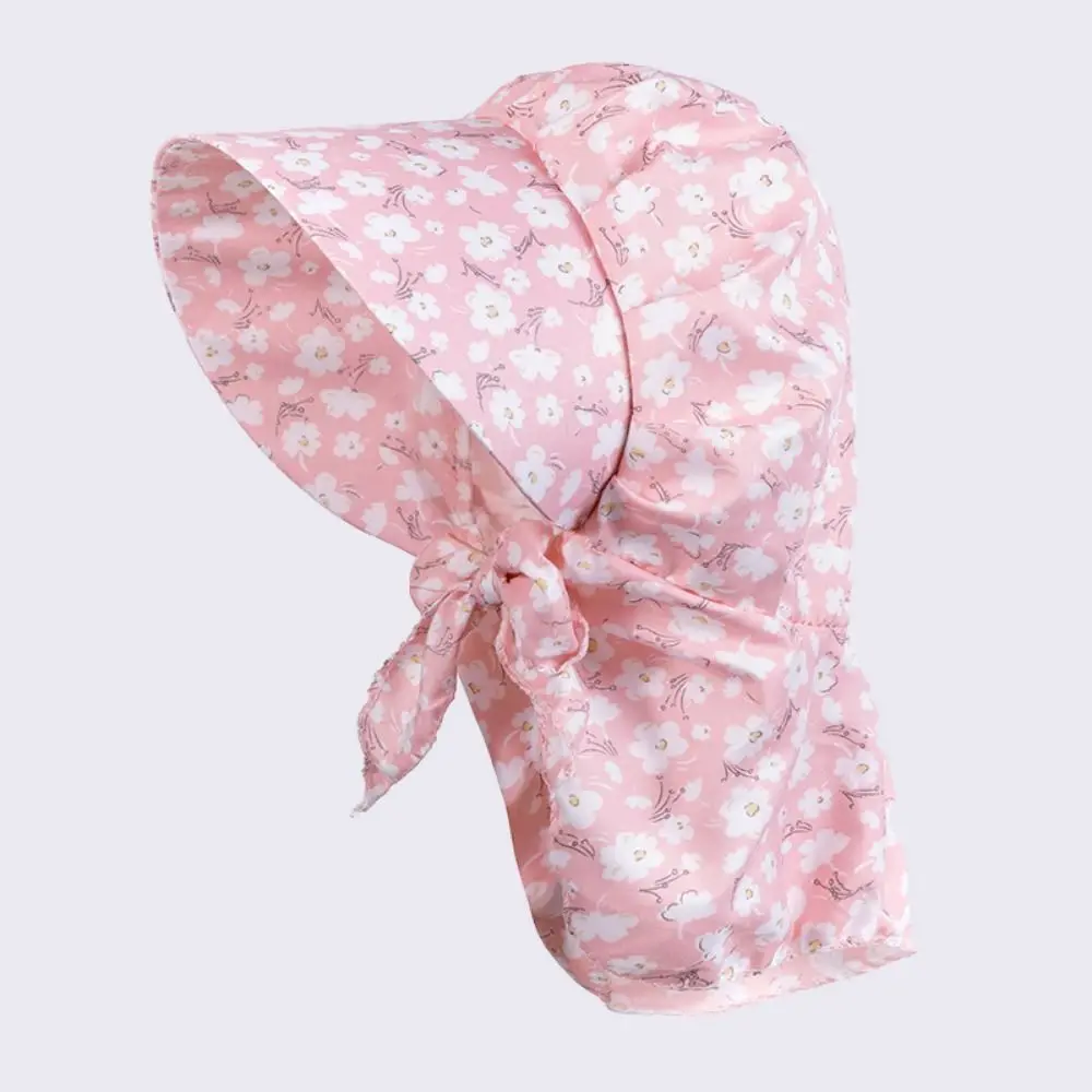 Bloemenprint Zomer beschermhoes Anti-UV Ademend Damesstrandhoed Verstelbaar Kleurrijk Zonnehoed met grote rand Gelaatsscherm - imagen 2