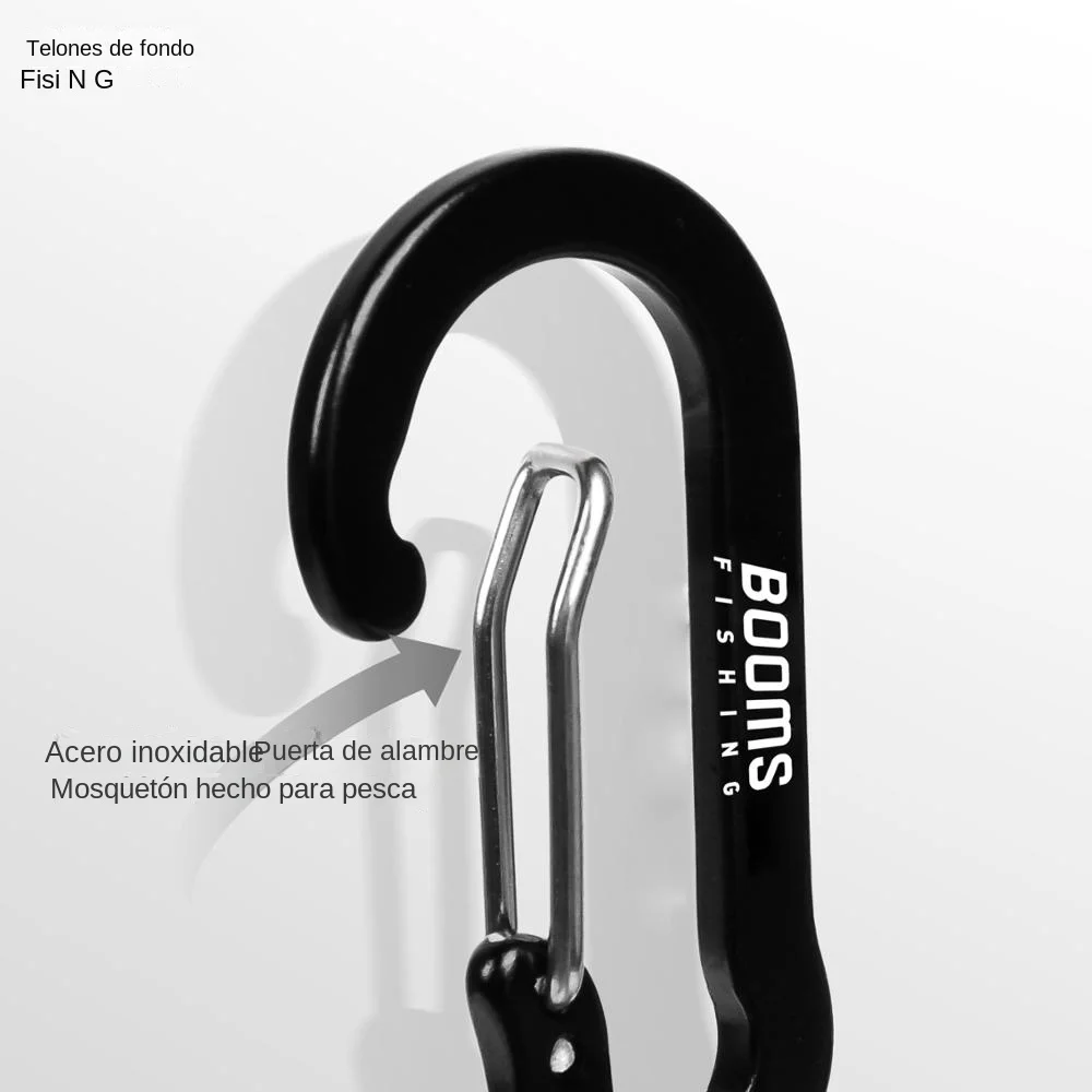 Booms Fishing MRC Soporte de red con clip de liberación magnética con herramienta de pesca Cordón en espiral 1,5 m Negro - imagen 4