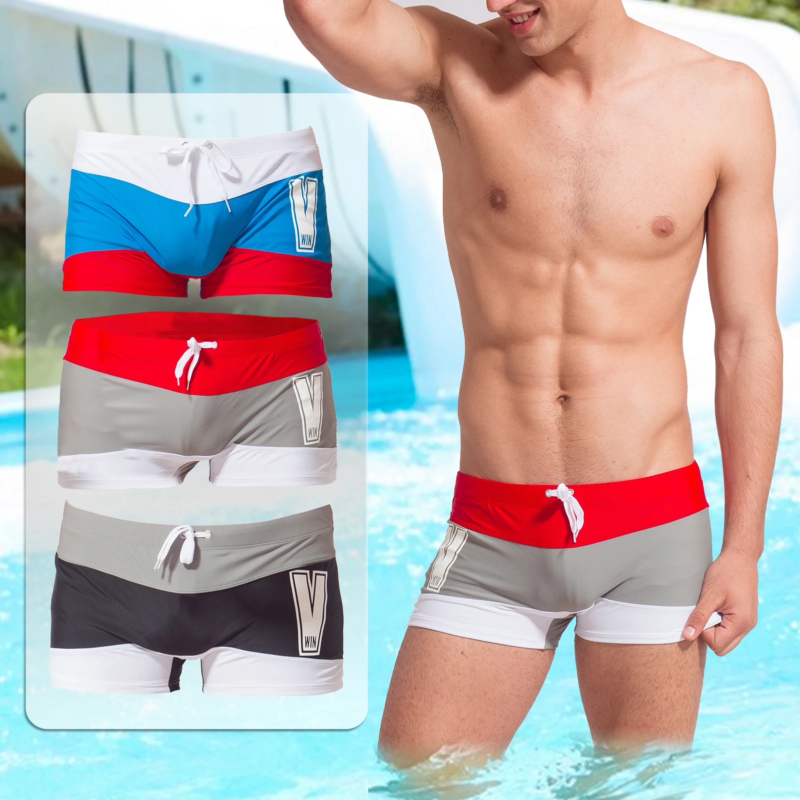 Pantalones cortos secado rápido con cordón para natación - imagen 5
