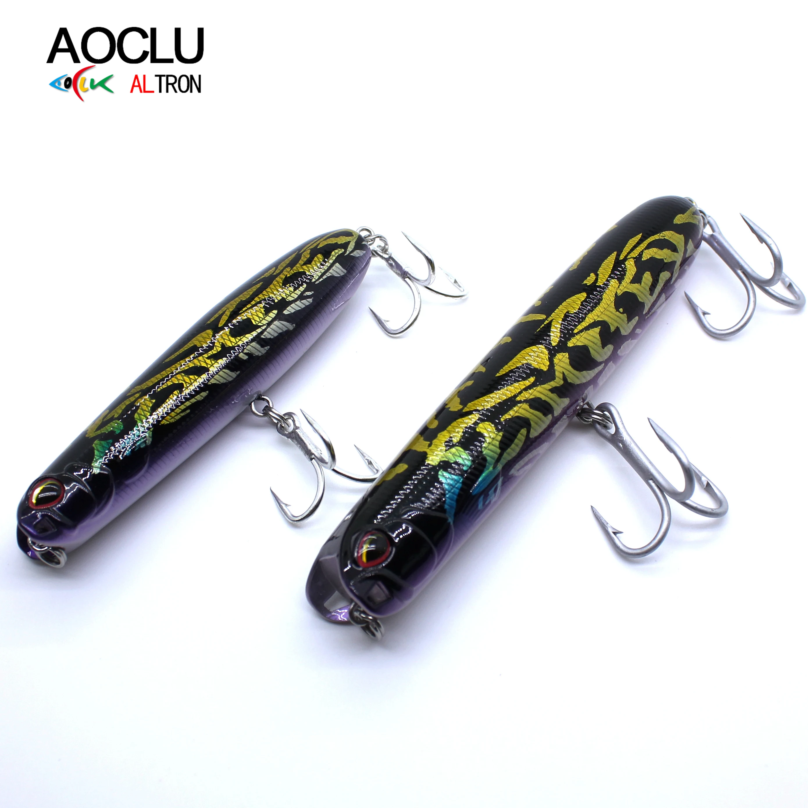 AOCLU-Sonajero Wobbler Easy Cast Hard Bait, Walk The Dog Topwater Popper, lápiz Stick, 4 ganchos, calidad japonesa, 115mm, 25g, 1 ud. - imagen 5