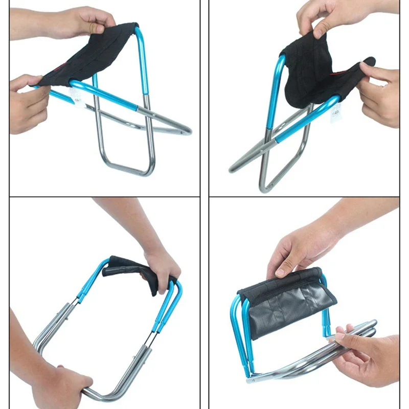 Silla plegable ultraligera de viaje, silla de bolsillo para acampar al aire libre, asiento portátil para playa, senderismo, Picnic, herramientas de pesca, sillas plegables - imagen 3