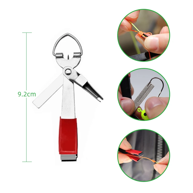 DNDYUJU 4 en 1 anudador de uñas de amarre rápido cortador de línea pinza afilador de anzuelos aparejos de pesca herramientas de nudos rápidos de alta calidad - imagen 2