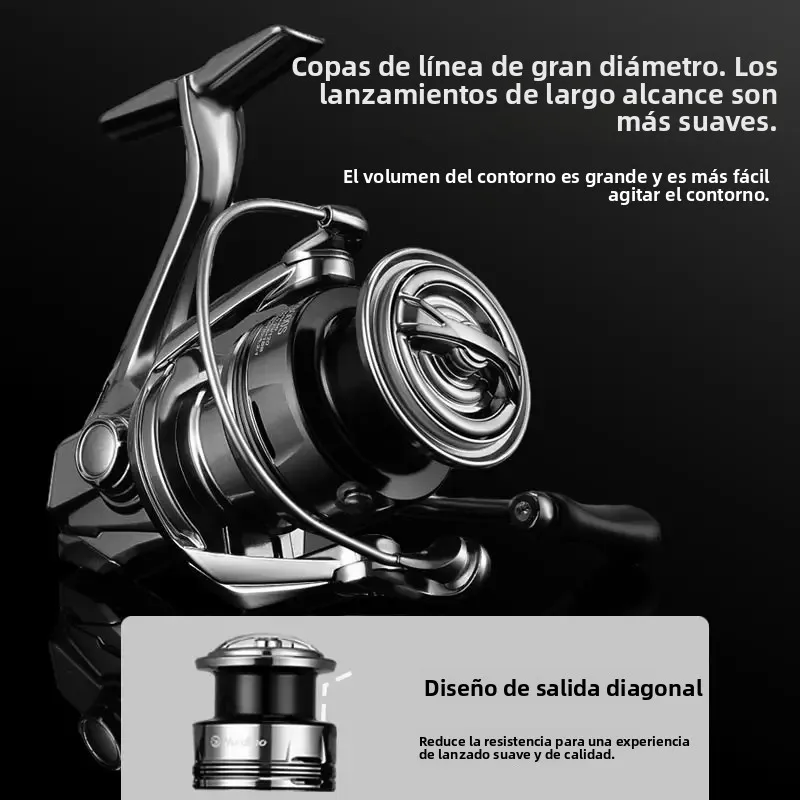 Carrete de lance Huidiao CNC mango atornillado relación 5.2:1 - imagen 3