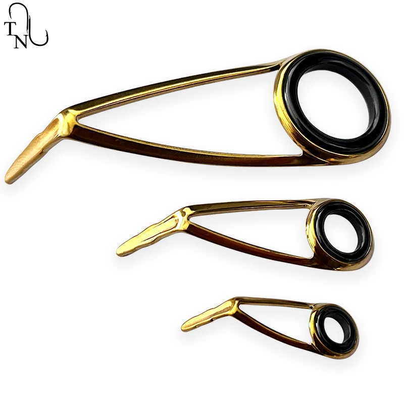 TN09-Juego de guías de caña de oro ultraligeras, anillos de cerámica de alto brillo, accesorios de repuesto para caña de pescar - imagen 3