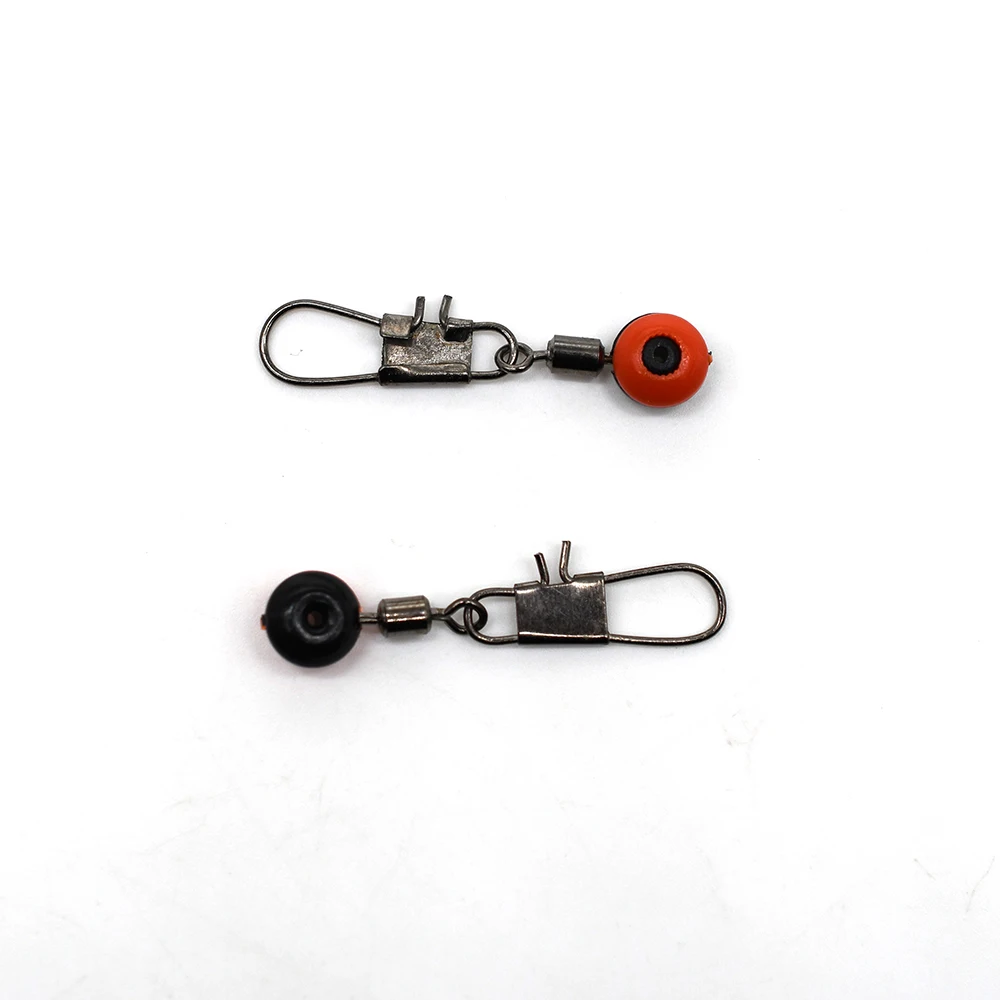 MNFT 100 Uds línea de pesca deslizadores de plomo conector de flotador de pesca giratorios con broches de enclavamiento rojo/amarillo/azul - imagen 5