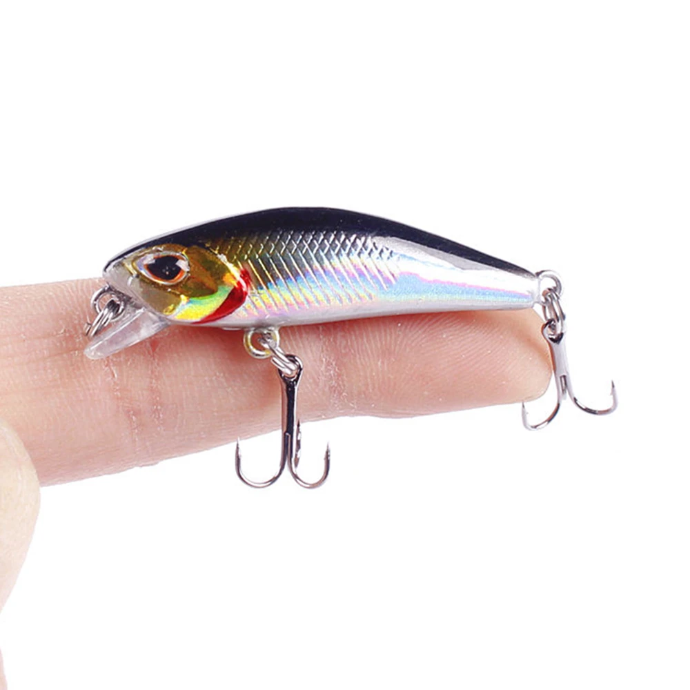 Señuelos de Pesca de pececillos, 1 piezas, 4,5 cm, 3,5g, Mini cebo duro de plástico Artificial, Crankbait, aparejos de lubina - imagen 5