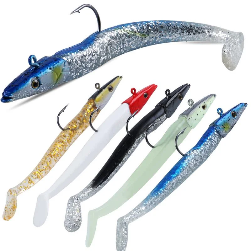 Señuelo de pesca suave, cebo Artificial Wobblers con cuchara, aparejos de pesca, 10g/11cm, 5 uds. - imagen 4
