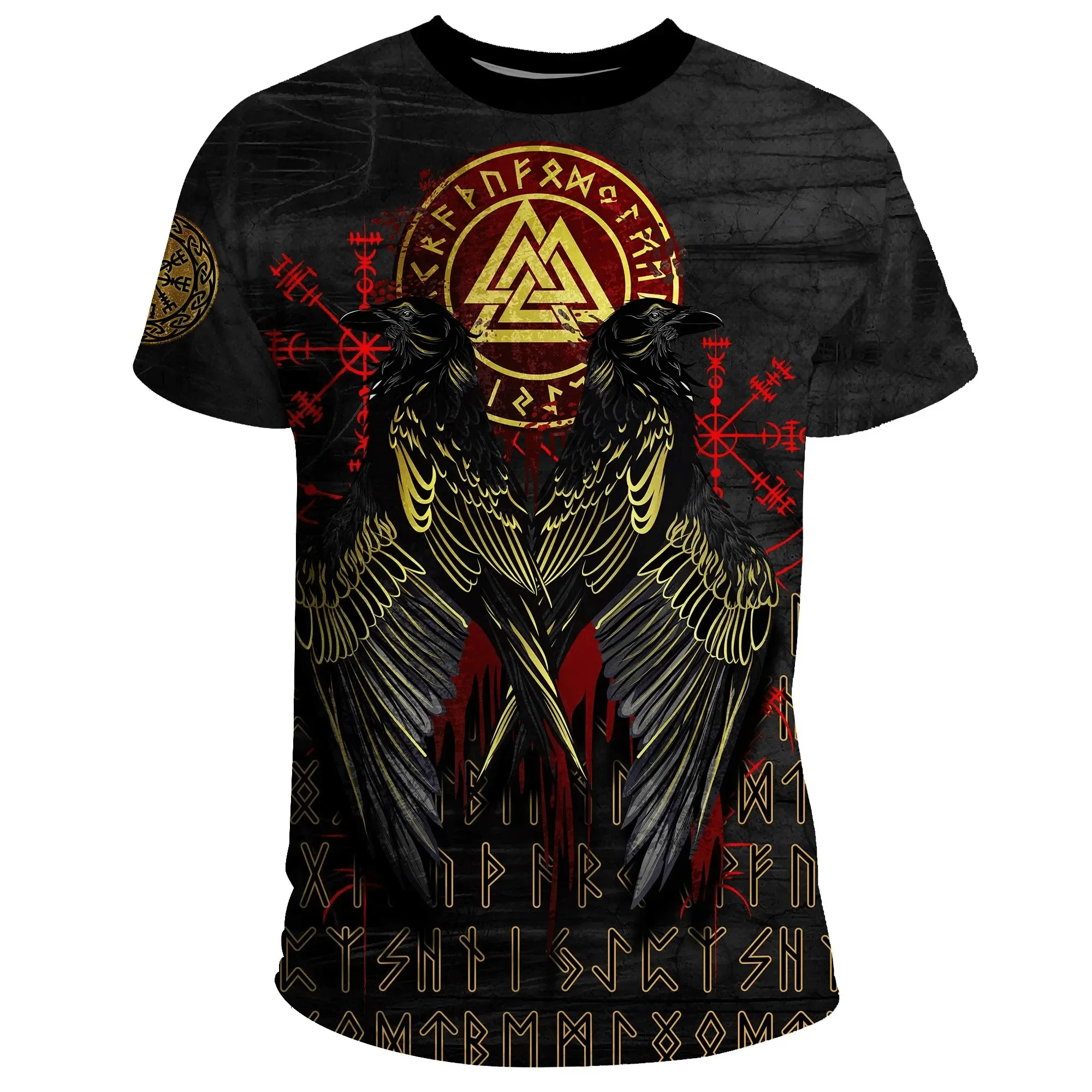 PLstar Cosmos Valknut y Raven Tattoo 3D completamente estampado camiseta de moda para hombre verano Unisex pantalón corto Casual camiseta de manga TX303 - imagen 3