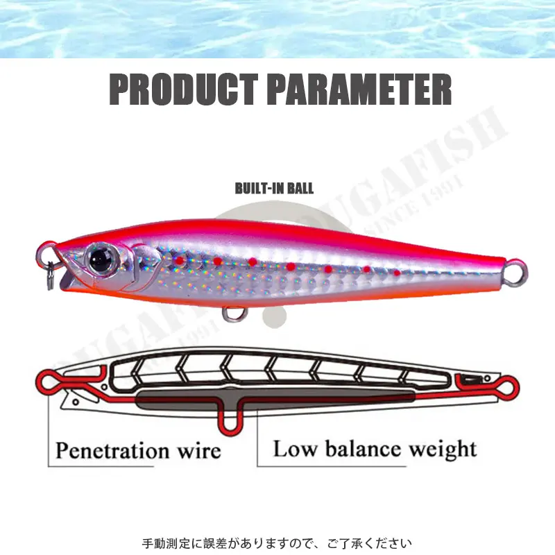 Señuelo De Pesca tipo lápiz, 40g, 50g, imita los cebos De pececillo molido, Wobbler, Accesorios De hundimiento, Carpe Leurre Artificial De agua dulce - imagen 5