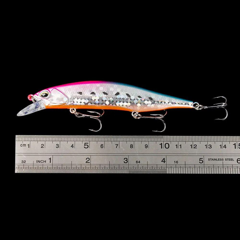 Señuelo de pesca Jerkbait Minnow, 12cm, 15g, cebo duro Artificial, ojos biónicos 3D, Wobblers, Crankbait, aparejos de pesca Trolling para lubina - imagen 3