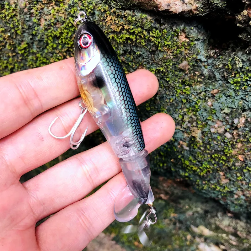 GREENSPIDER-Señuelos de Pesca con hélice Topwater, cebo Artificial de 97mm y 14g, Plopper duro, cola giratoria suave, aparejos de Pesca - imagen 4