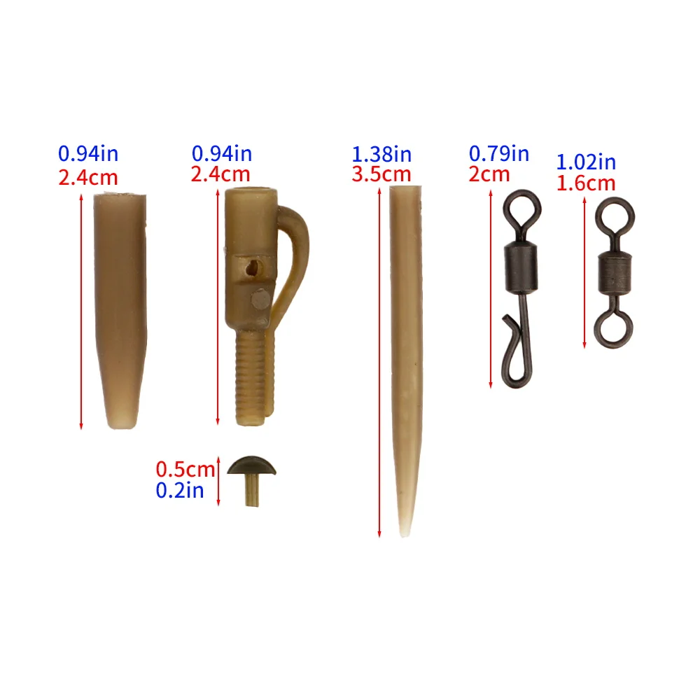 Hirisi-Clip de plomo para pesca de carpa, giratorio de cambio rápido con mangas de goma antienredos, aparejos de pesca, accesorios de pesca M14 - imagen 3