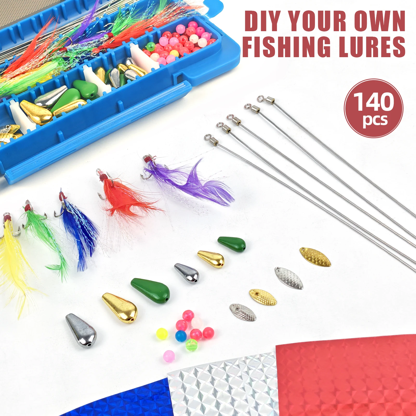 FREE FISHER Spinnerbaits de cuchara con pluma y anzuelos triples