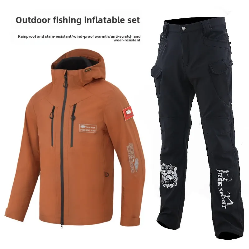 Chaqueta de pesca de invierno dos piezas impermeable extraíble - imagen 4