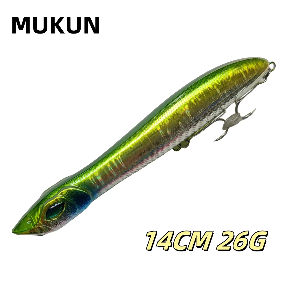 Señuelo de pesca Popper, 140mm, 26g, Wobblers flotantes, cebo duro Artificial, señuelos tipo lápiz Topwater, cebos de agua superiores - imagen 2