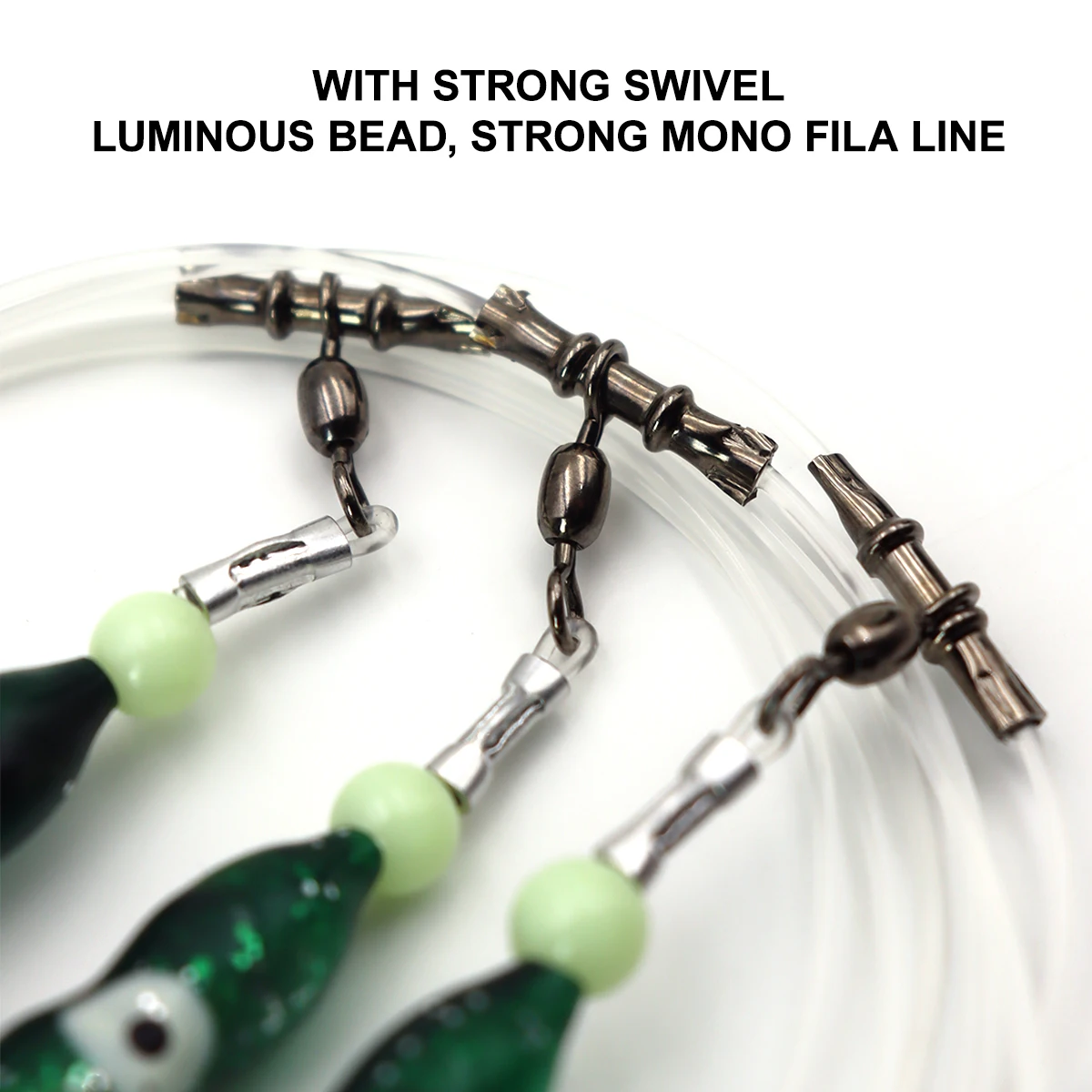 ZYZ Plataformas de pesca en el mar con 7/0 #   8/0 #   9/0 #   Anzuelos circulares negros, cebo falso de pulpo luminoso, anzuelos de pesca de agua salada - imagen 4