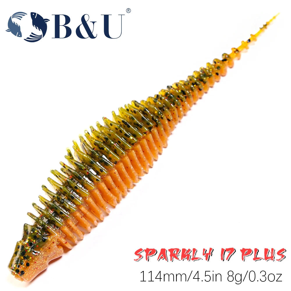 B & U-cebo de gusano para natación, 5 uds., 11,4 cm, Senko, palo loco, señuelos blandos para perca, pesca de lubina, aparejo de caída, cebo suave, cebos de gusano - imagen 2