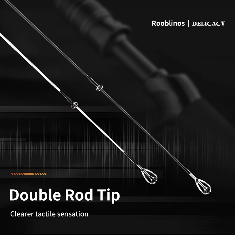 Rooblinos DELICACY L.W 0,6-8g UL caña de pescar caña giratoria ultraligera fibra de carbono hueca + sólida 2 puntas caña de lanzamiento de cebo - imagen 4