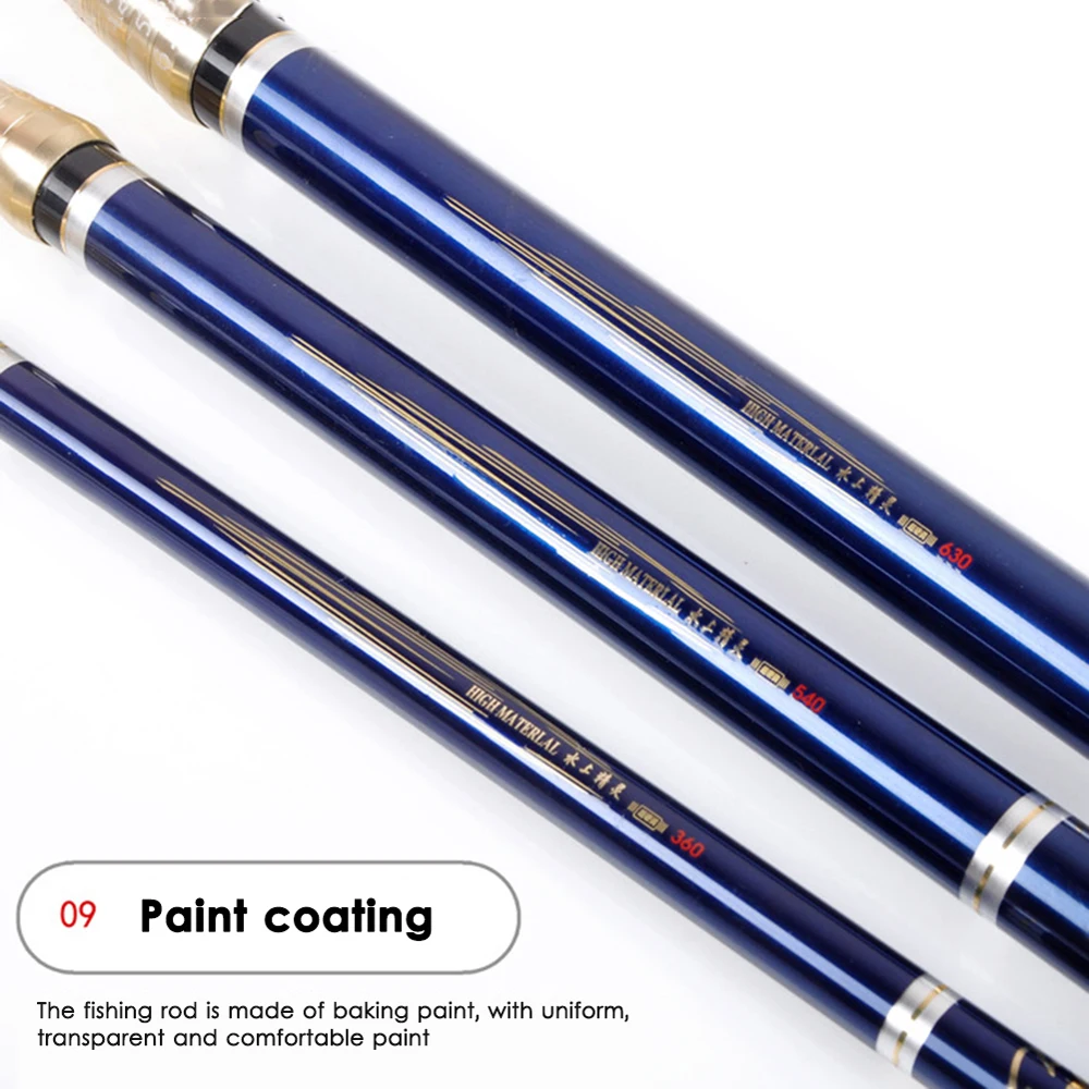 Caña de pescar de longitud de posicionamiento ajustable, caña de pescar telescópica ultracorta de carbono de 3,6 M-7,2 M, caña de corriente dura ultraligera - imagen 4