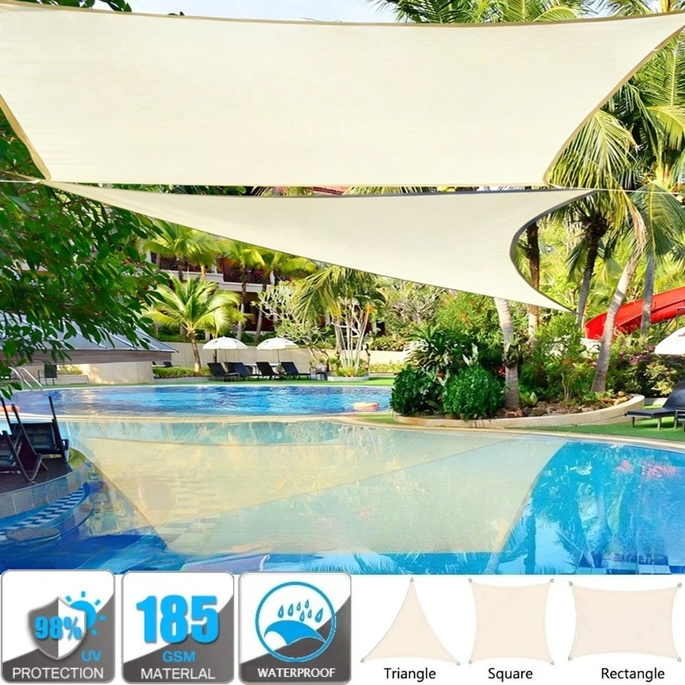 Velas de protección solar de alta resistencia, protección UV, desvanecimiento, resistente a la oxidación, sombrilla rectangular, dosel, bordes curvos, bloques, toldos de luz solar