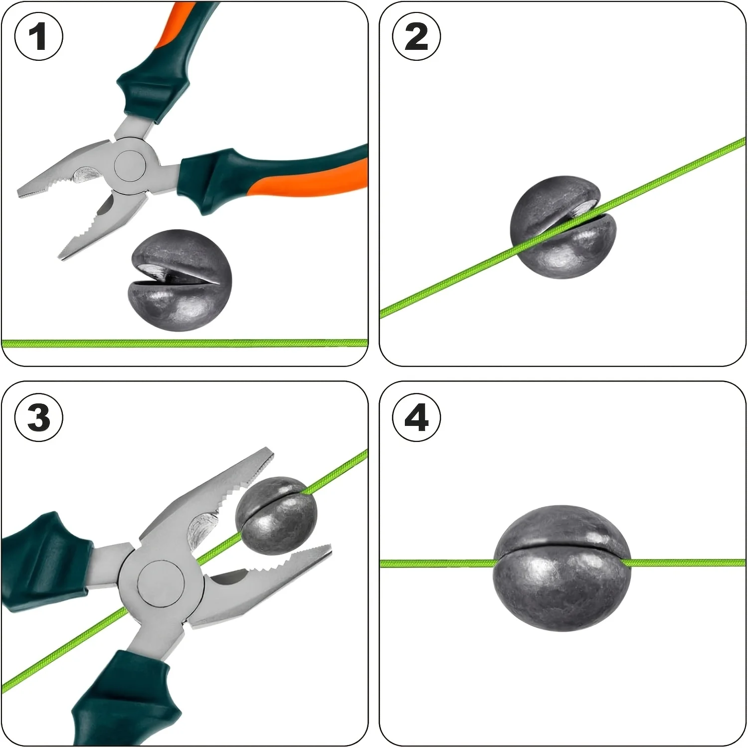 TAKBAS 220 Uds pesas de pesca de tiro dividido, pesas de pesca con mosca de plomo, pesas de pesca de carpa divididas de tiro dividido - imagen 4