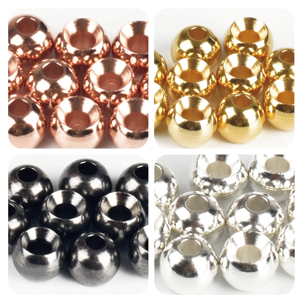 Diversas cuentas metálicas en oro de cobre, plata y negro, perfectos para la elaboración y decoración