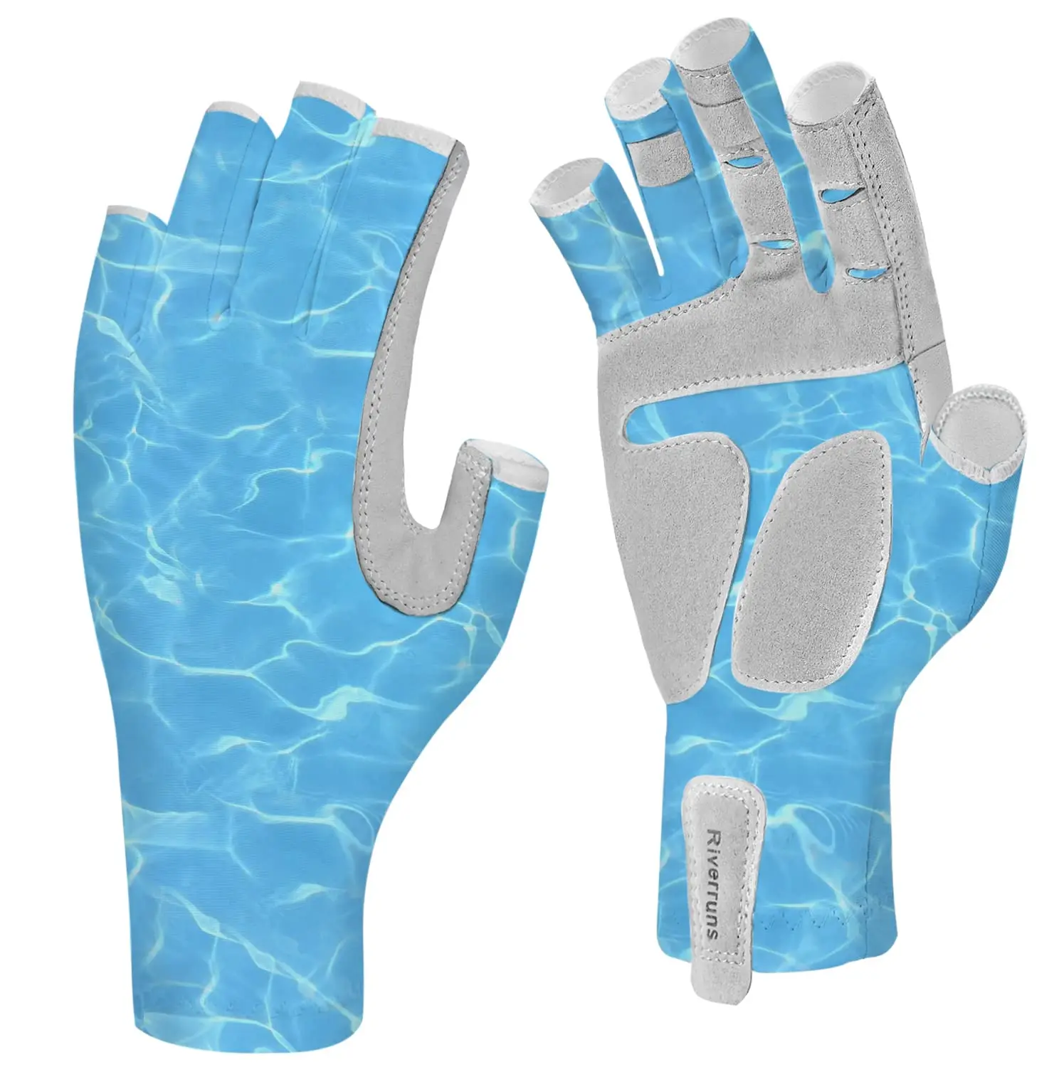 Aventik UPF 50+ guantes de pesca sin dedos antideslizantes guantes de mujer de secado rápido transpirables ciclismo canotaje guantes de pesca - imagen 2
