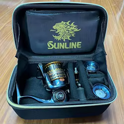 Sunline-Bolsa de almacenamiento portátil para rueda de pesca, funda protectora para rueda EVA, caja de carrete impermeable, bolsa para aparejos de pesca, accesorios de pesca