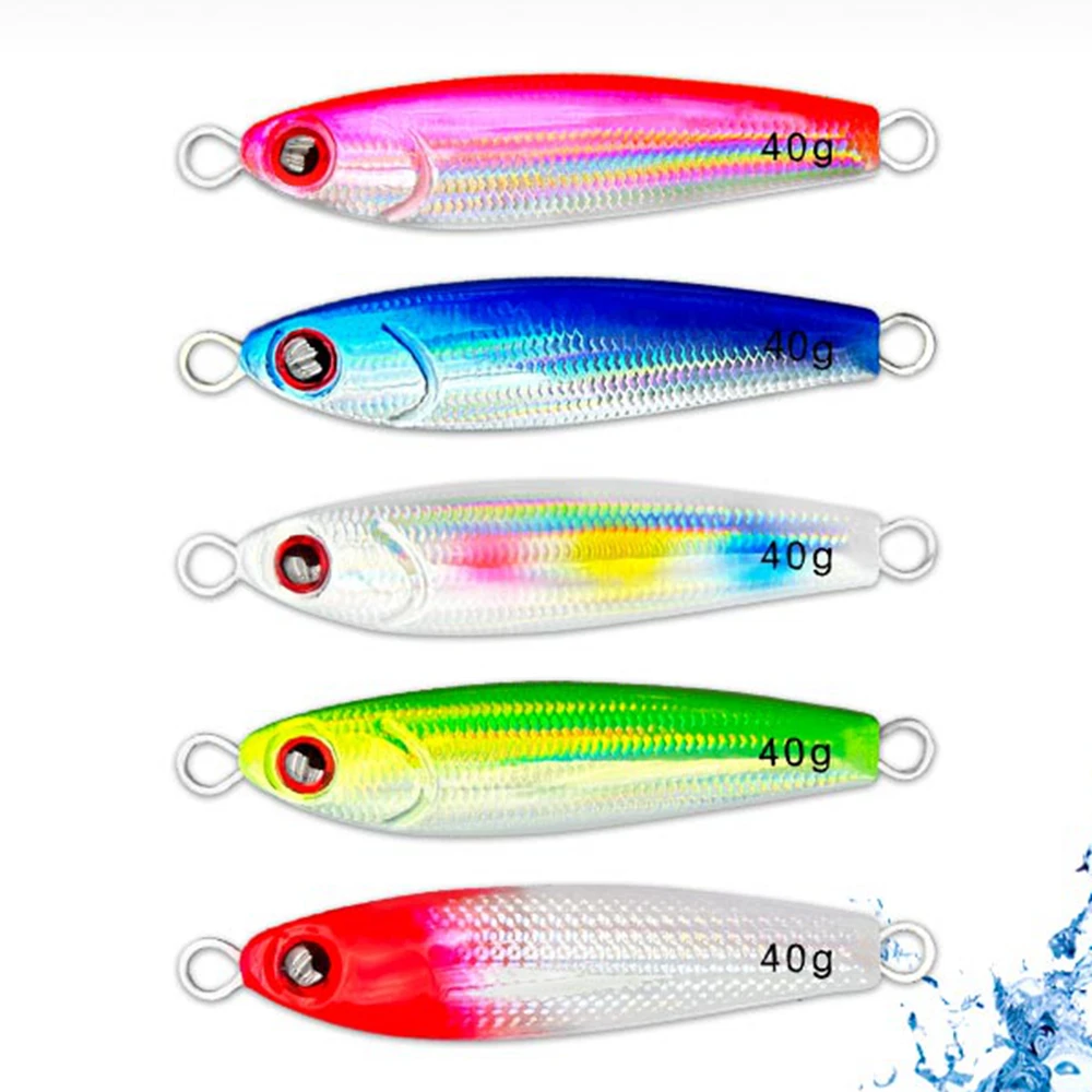 AOCLU-plantilla de Metal de Jigging lento, calidad japonesa, 20g, 30g, 40g, cebo duro que se hunde, Señuelos de Pesca, holograma reflectante, luminoso, UV - imagen 5